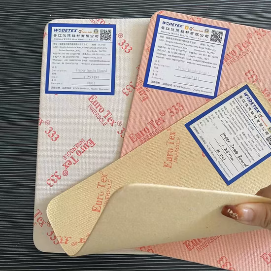 Conseil de semelle intérieure en papier de diverses qualités de vente chaude pour le matériel de chaussure