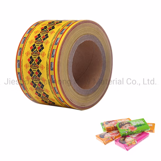 Emballage de confiserie Papier ciré torsadé Rouleau de papier d'emballage de bonbons imprimé Rouleau de papier d'emballage Papier laminé pour l'emballage de bonbons Papier d'emballage de gomme à bulles